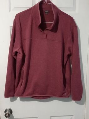 Eddie Bauer Maroon Pullover Fleece Hoodie